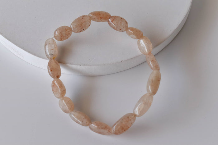 Peach Moonstone Nugget Bracelet ~ Crystal Nuggets Jewelry
