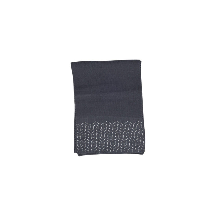 Image 2 : Écharpe Pieces gris avec impression motifs, détail texture polyester nylon viscose — Delvale