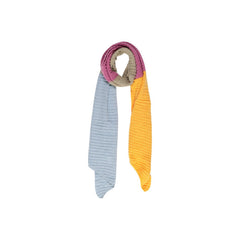 Image 1 : Écharpe Pieces femme jaune aux motifs colorés, accessoire mode automne-hiver — Delvale