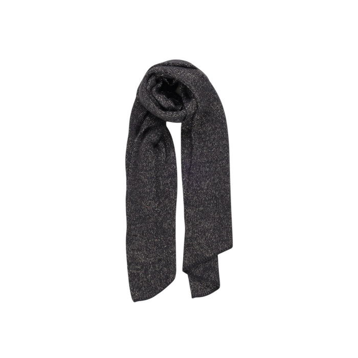 Image 1 : Echarpe Pieces femme noire en polyester lurex avec reflets métallisés — delvale