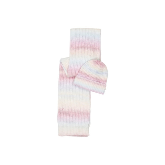 Image 1 : Écharpe Pieces femme rose à rayures, vue d'ensemble du motif rayé délicat — Delvale