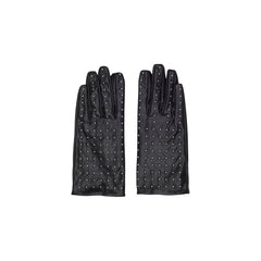 Image 1 : Gants femme Pieces en polyuréthane noir, vue de face — Delvale