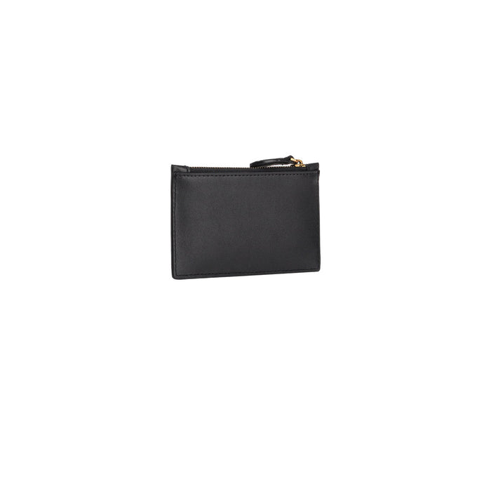 Image 2 : Détail portefeuille Pinko noir en cuir véritable format compact — Delvale