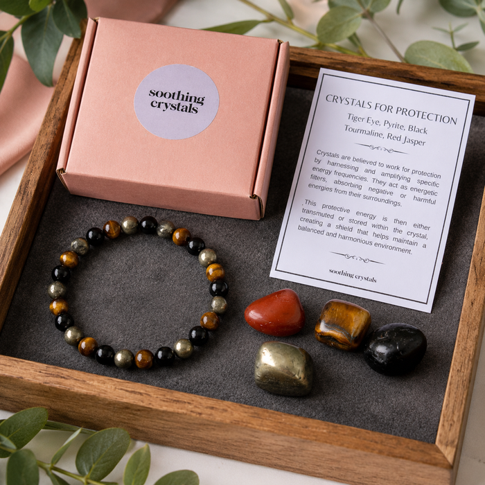 PROTECTION Crystal Kit, Gemstone Tumble Kit, Protection Crystal Gift Set