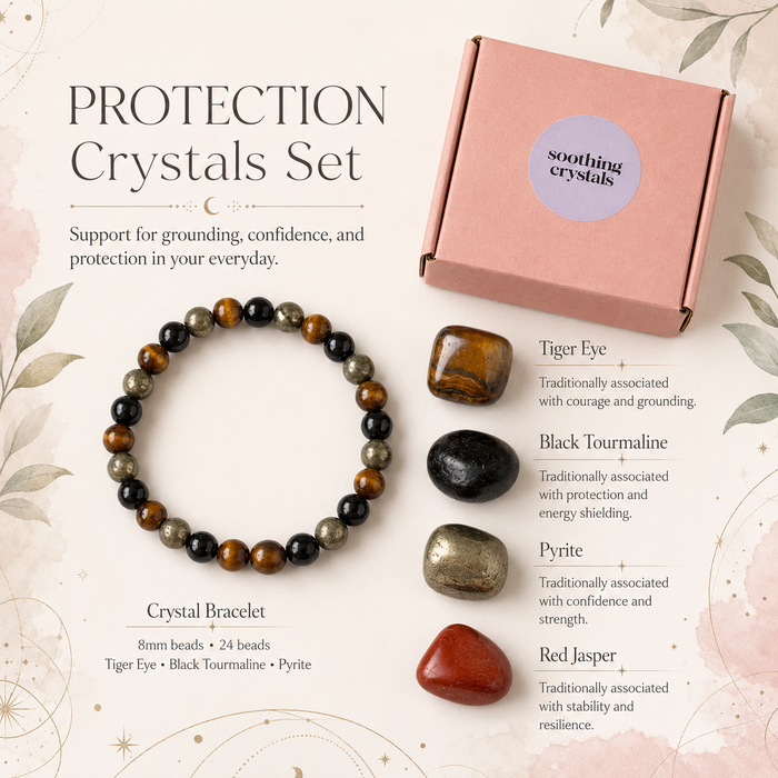 PROTECTION Crystal Kit, Gemstone Tumble Kit, Protection Crystal Gift Set