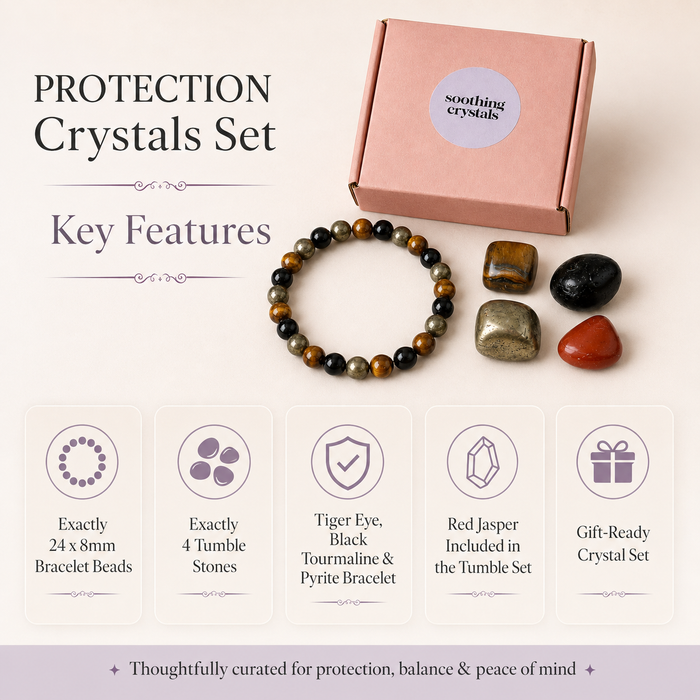 PROTECTION Crystal Kit, Gemstone Tumble Kit, Protection Crystal Gift Set