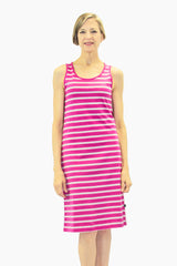 Ratia Short Striped Tank Dress Pink/Grey