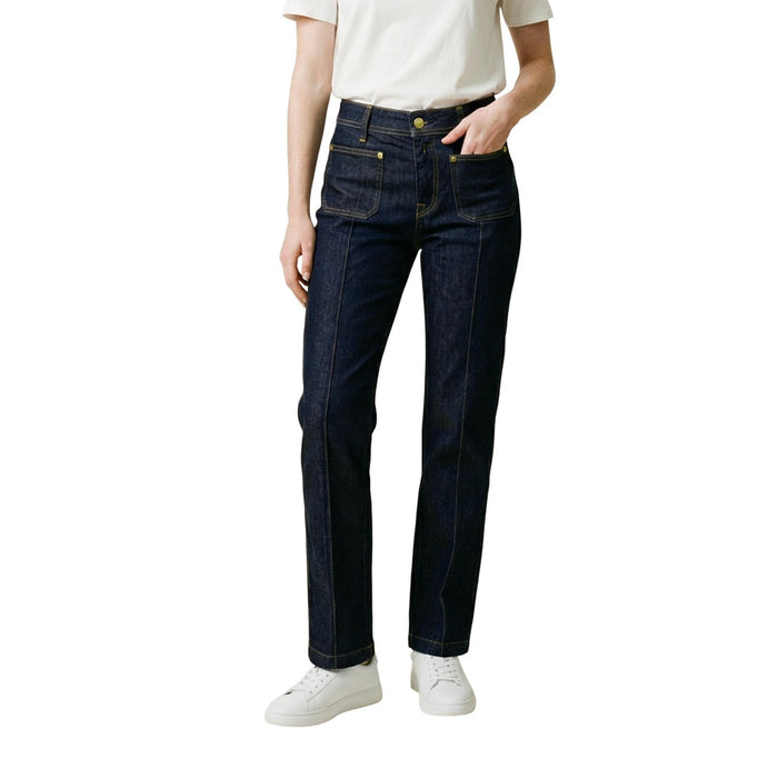 Image 1 : Jean Replay femme bleu coupe regular en coton lyocell, vue de face — Delvale
