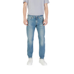 Image 1 : Jeans Replay homme bleu en denim coton avec fermeture zip-bouton — Delvale