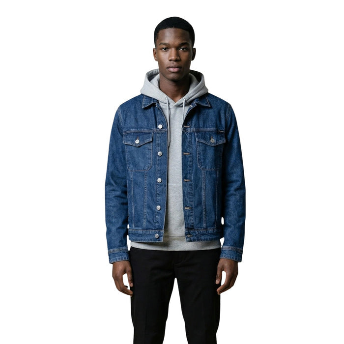 Image 1 : Veste homme Replay bleue avec col classique et fermeture boutons — Delvale