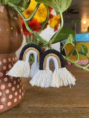 Rocio Rainbow Earrings (Black, Gold & White)