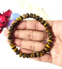 Rondelle Beads Tiger eye Bracelets, Healing Crystal Bracelets.