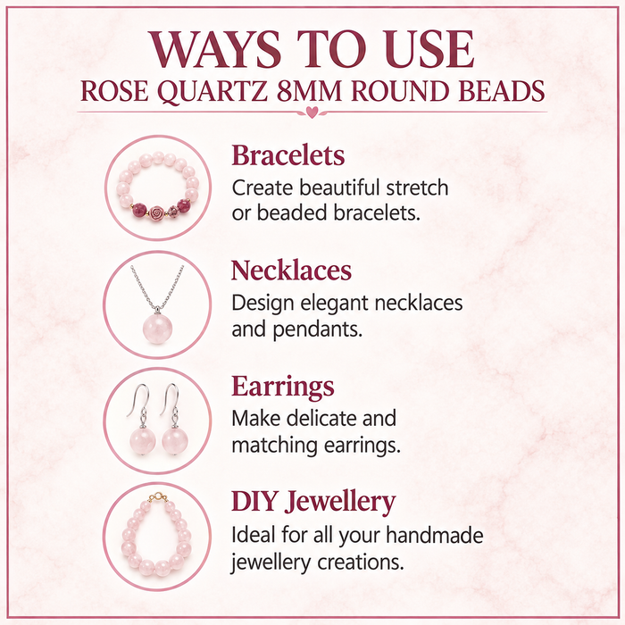 Rose Quartz Beads, Natural Round Crystal Beads 4mm to 12mm