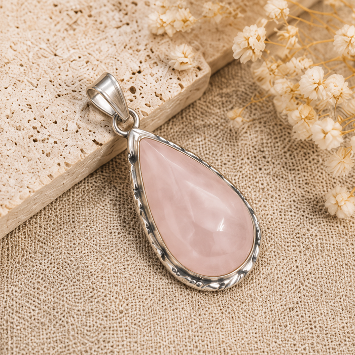 Rose Quartz Pendants – Natural Crystal Pendants Healing Gemstone Pendants