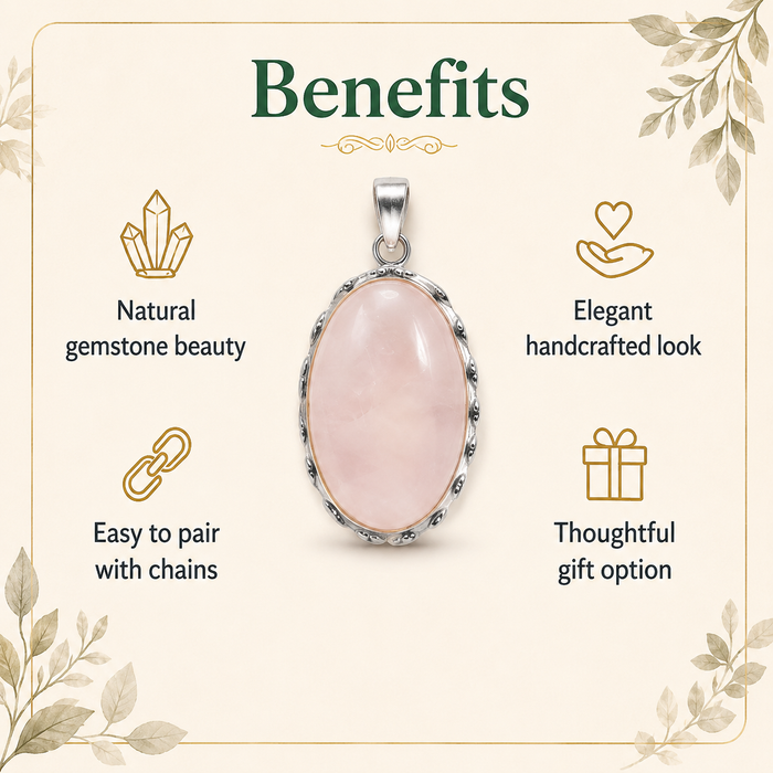 Rose Quartz Pendants – Natural Crystal Pendants Healing Gemstone Pendants