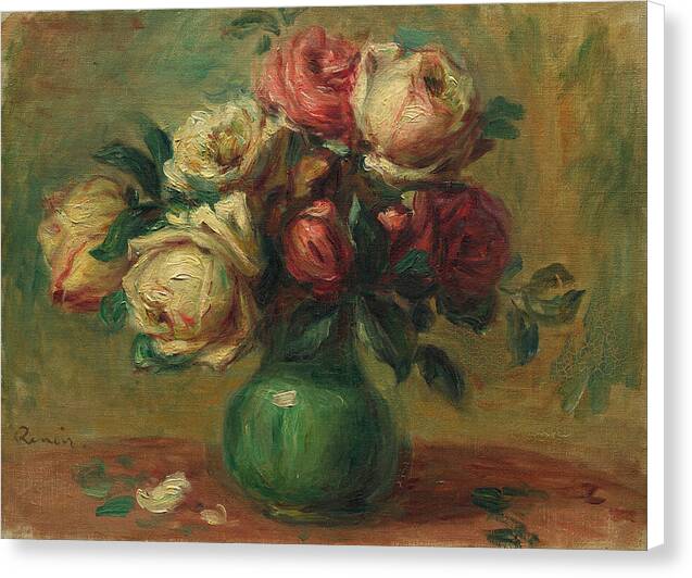 Roses in a Vase - Canvas Print