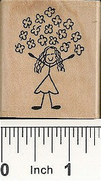 Shamrock Gal Rubber Stamp 2283D
