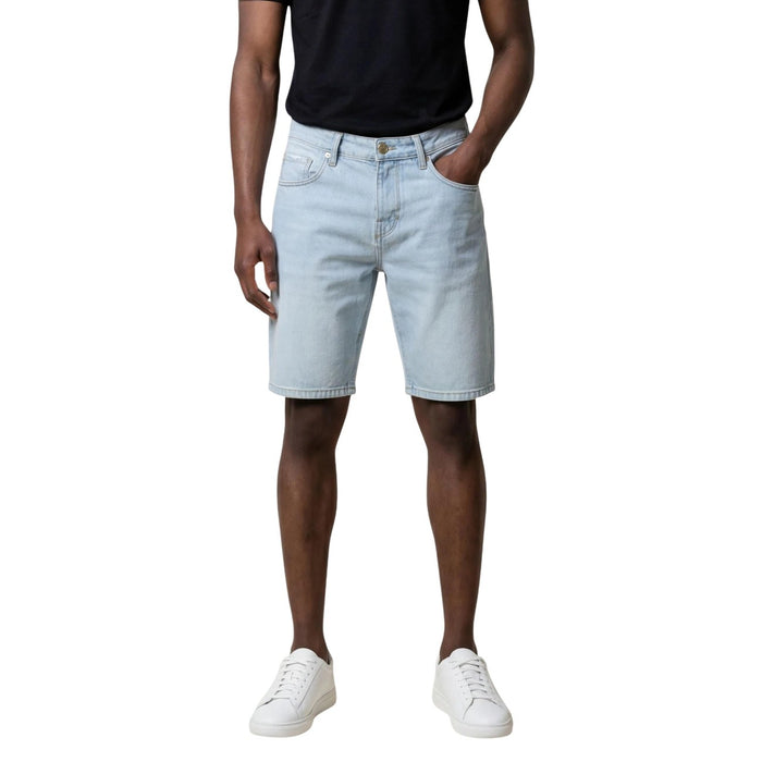 Short en jean Antony Morato homme bleu clair – vue portée de face look complet