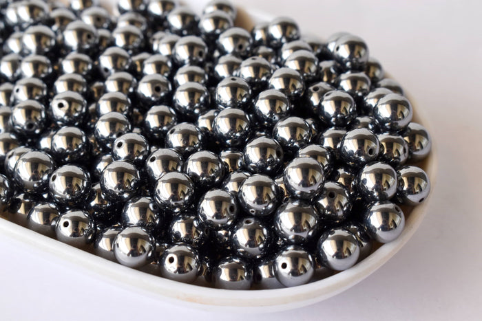 Shungite Elite Beads, Natural Round Crystal Beads 4mm to 10mm