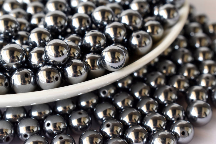 Shungite Elite Beads, Natural Round Crystal Beads 4mm to 10mm