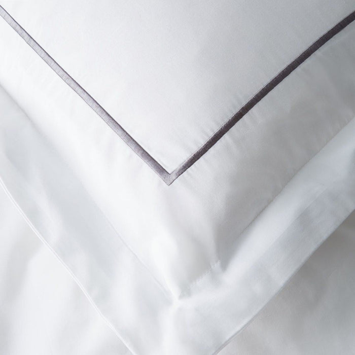 Single Stripe Embroidered Percale Duvet Set