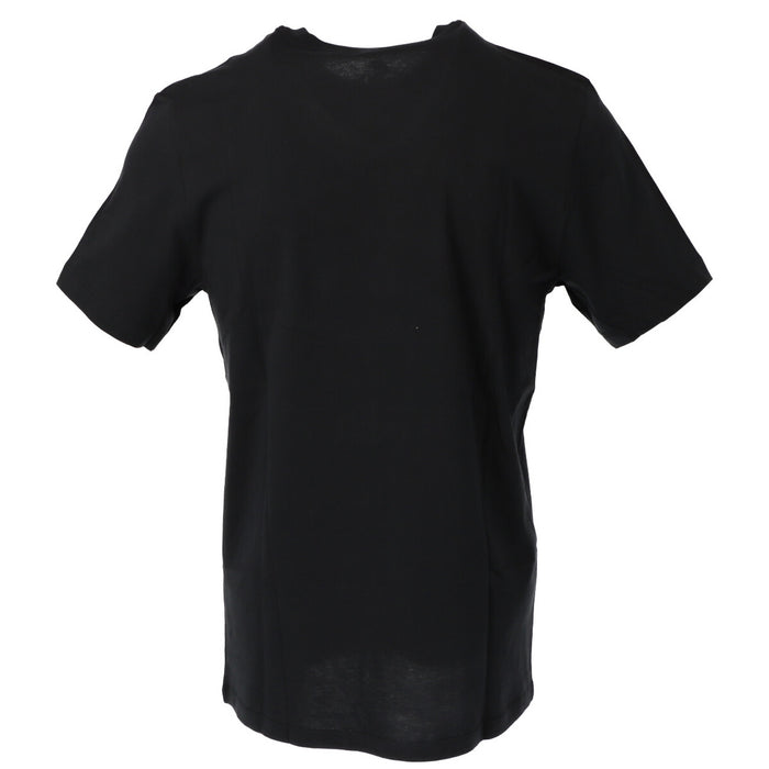 Image 2 : Détail du logo Futura Nike blanc contrasté sur t-shirt homme noir en coton, encolure ronde — Delvale