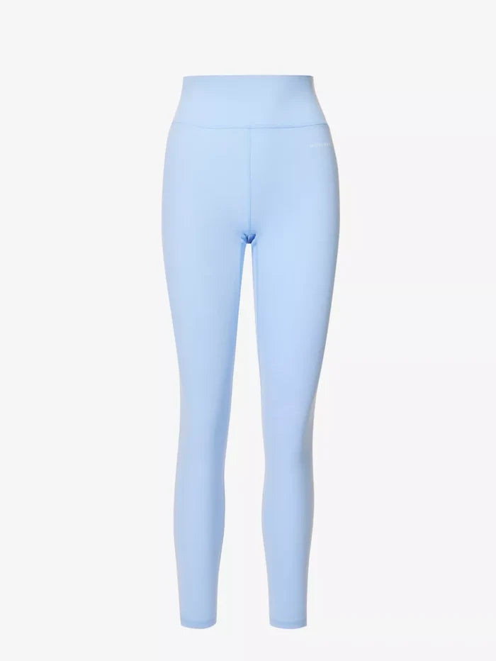SPORTY & RICH High Rise Logo Print Stretch Wellness Athleisure Leggings - House Of Huntington