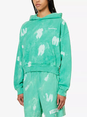SPORTY & RICH Serif Tie Dye Cotton Jersey Hoody - House Of Huntington