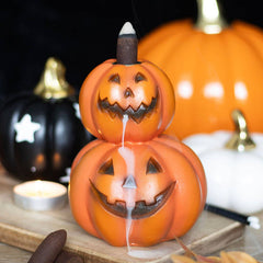 Stacked Pumpkins Halloween Backflow Incense Burner