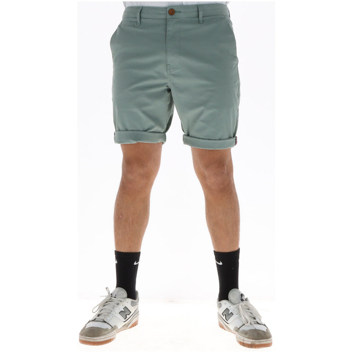 Image 5 : Détail tissu et finitions du short Superdry homme bleu marine, matière coton stretch légère — Delvale