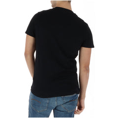 Image 2 : T-shirt Superdry homme noir manches courtes col rond, détail logo brodé poitrine gauche — Delvale