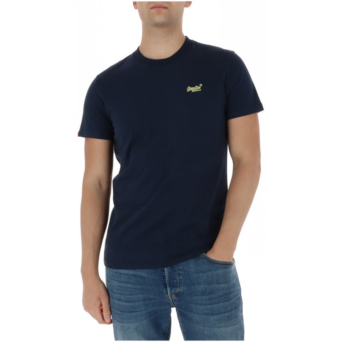 Image 5 : T-shirt Superdry homme noir, détail broderie Orange Label en gros plan — Delvale