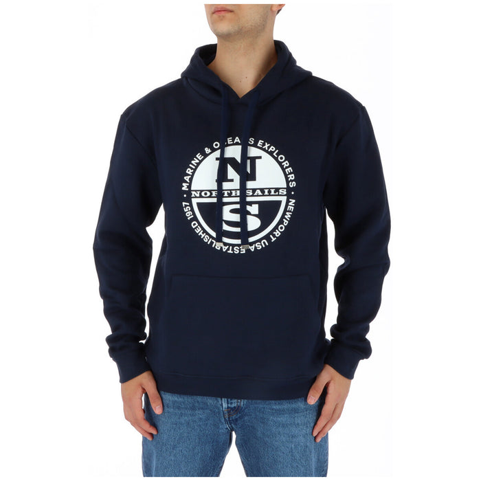 Sweat capuche homme bleu marine North Sails médaillon NS Newport 1957 blanc — Delvale