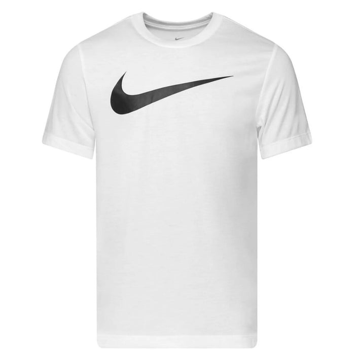 Image 4 : T-shirt Nike homme Swoosh marine, vue de dos montrant la coupe ajustée et l'étiquette Nike au col — Delvale