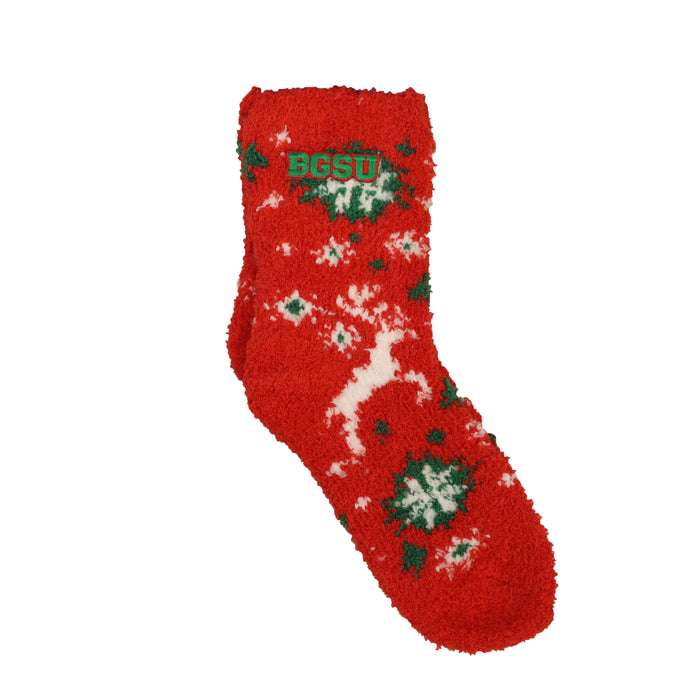 TCK BGSU Red Christmas Fuzzy Socks