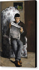 The Artist's Father, Reading L'Evenement - Canvas Print