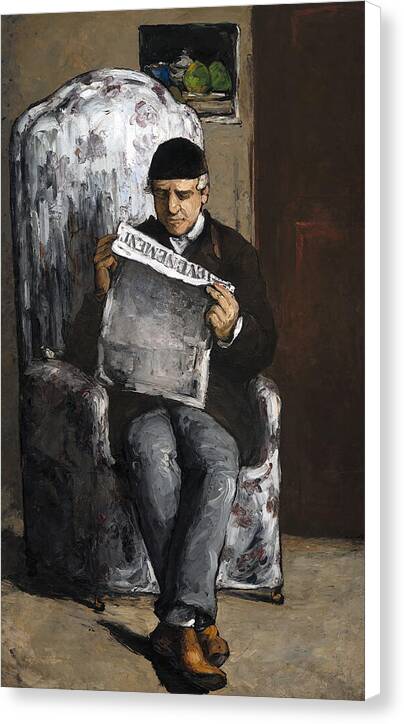 The Artist's Father, Reading L'Evenement - Canvas Print