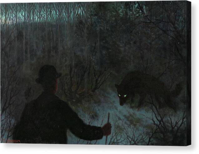 The Ash Lad and the Wolf - Canvas Print
