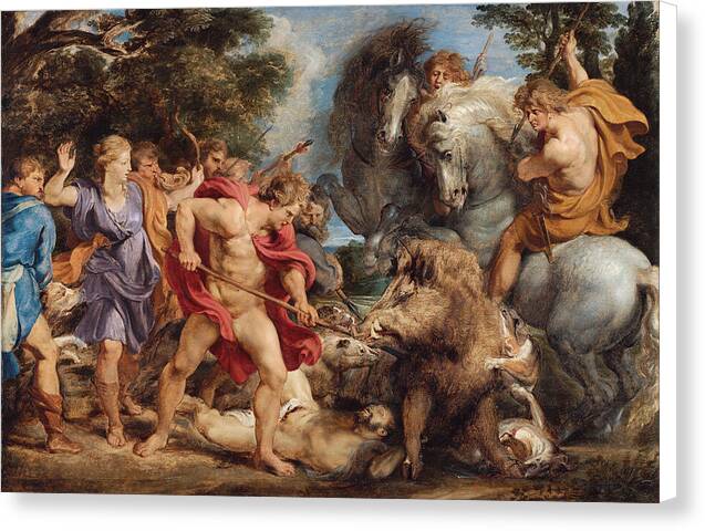 The Calydonian Boar Hunt - Canvas Print