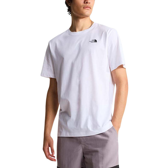 Image 1 : T-shirt blanc The North Face homme col rond logo poitrine gauche vue de face — Delvale