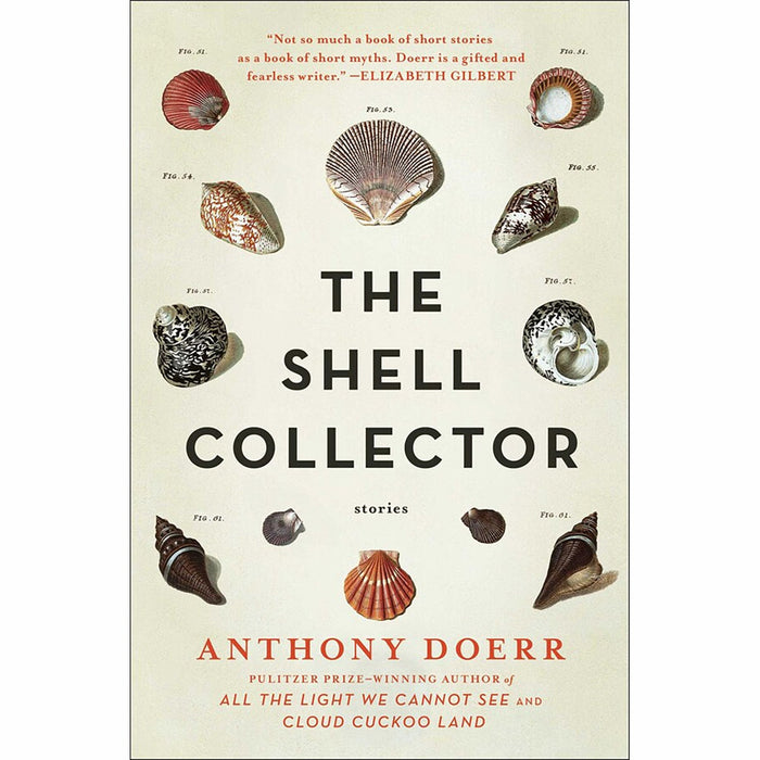 Book cover of 'The Shell Collector' with shell illustrations on a beige background