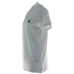 Image 3 : Vue complète du polo piqué blanc Timberland homme, coupe ajustée, fond blanc — Delvale