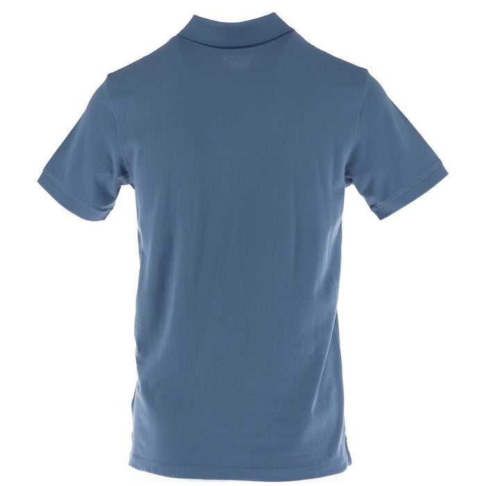 Image 2 : Polo Timberland homme bleu azur manches courtes, détail du col polo et des boutons marine — Delvale