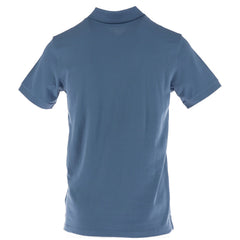 Image 2 : Polo Timberland homme bleu azur manches courtes, détail du col polo et des boutons marine — Delvale