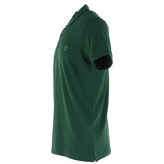 Image 3 : Détail du logo arbre Timberland brodé ton sur ton sur la poitrine gauche du polo homme vert piqué coton — Delvale