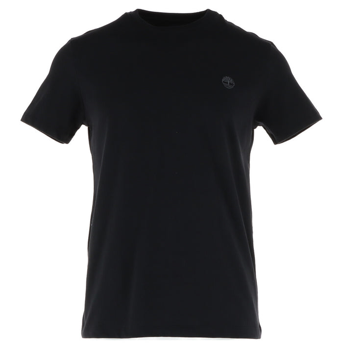 Image 5 : Détail encolure ronde et matière coton du t-shirt Timberland homme bleu marine — Delvale
