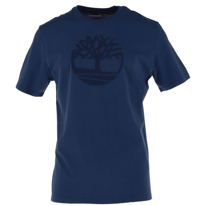 Image 4 : T-shirt Timberland homme noir, zoom sur l'encolure ronde et le col de l'étiquette intérieure — Delvale