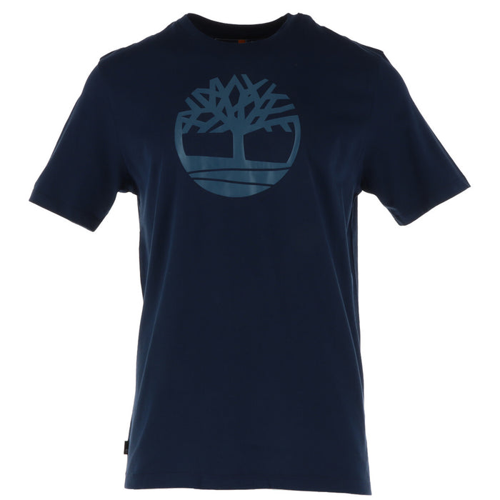 Image 7 : T-shirt Timberland homme noir pur coton, présentation à plat mettant en avant l'imprimé — Delvale