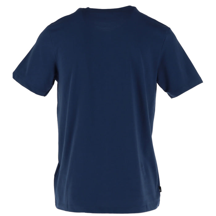 Image 2 : T-shirt Timberland homme bleu marine, détail du logo Timberland ton sable, encolure ronde — Delvale