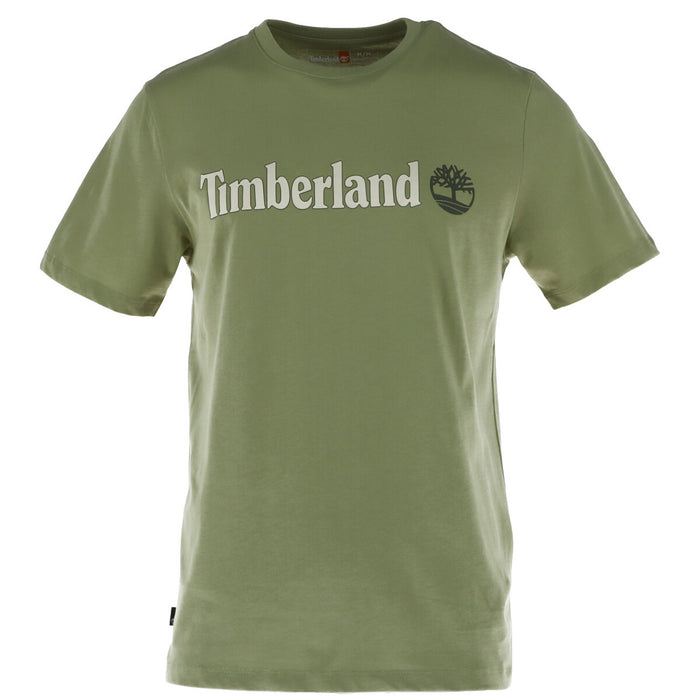 Image 6 : T-shirt Timberland homme bleu marine, zoom sur l'imprimé logo et l'arbre iconique Timberland — Delvale